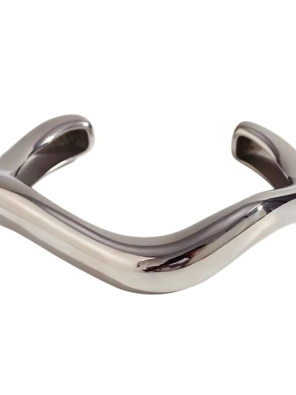 Geo Wave Silver Cuff Bracelet